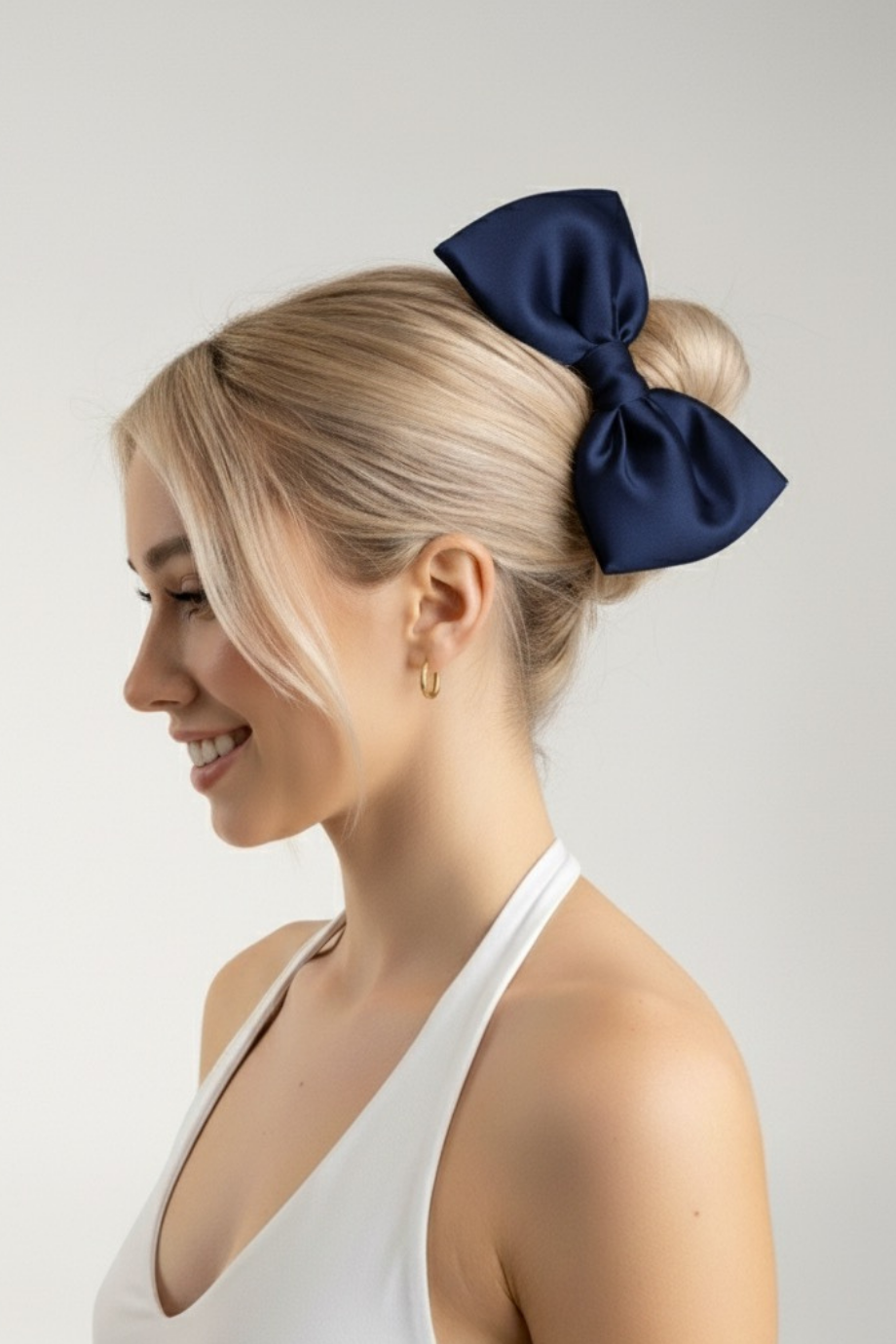 Gaios Saten Scrunchie Toka Lacivert