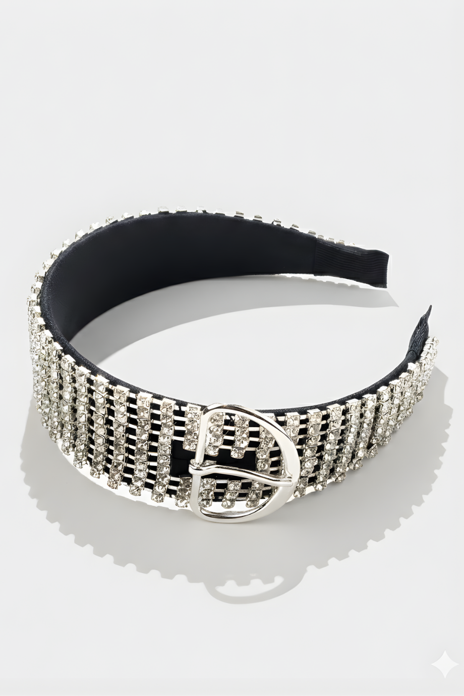 Crystal Bridal Headband Black