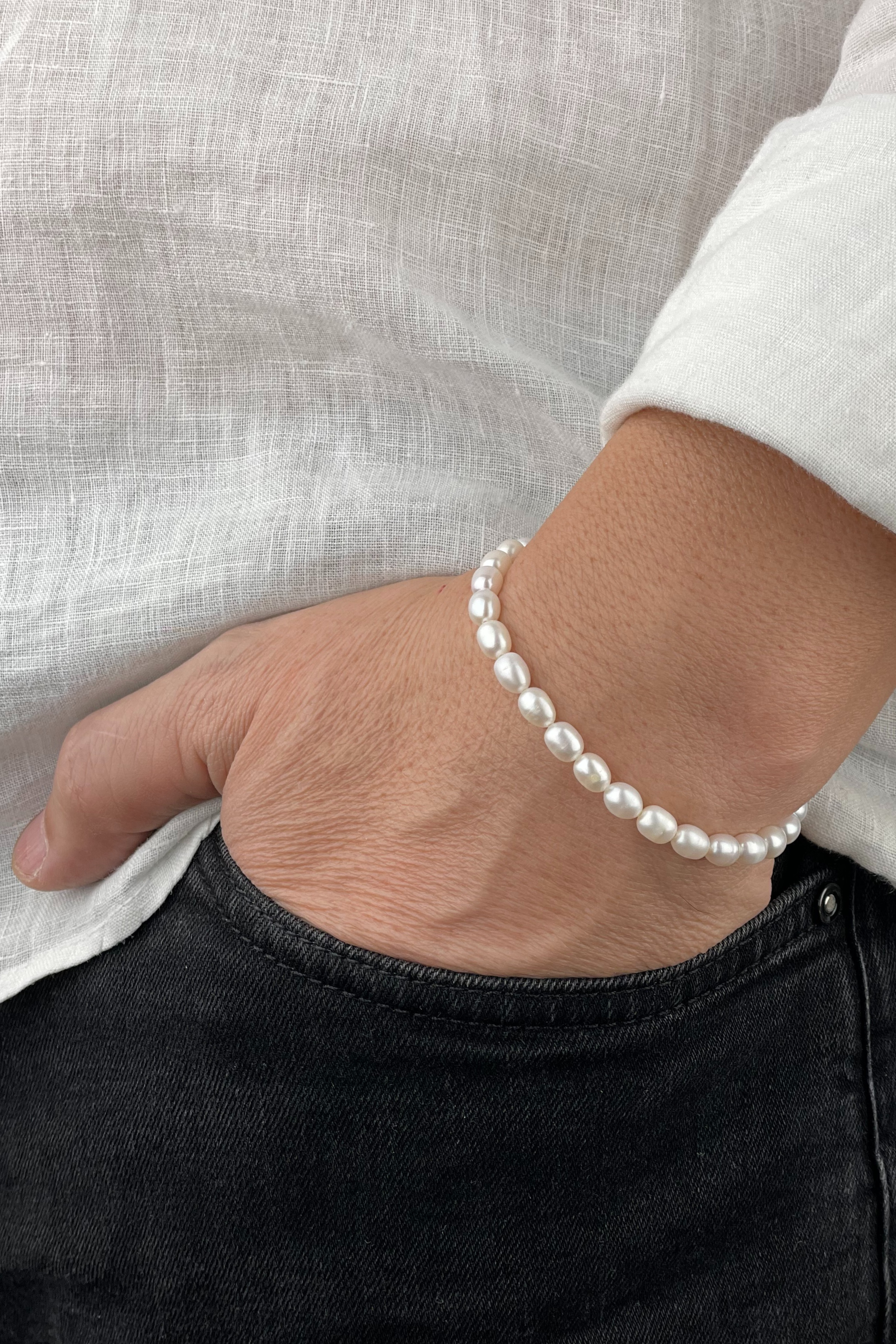 Gerçek İnci Erkek Bileklik