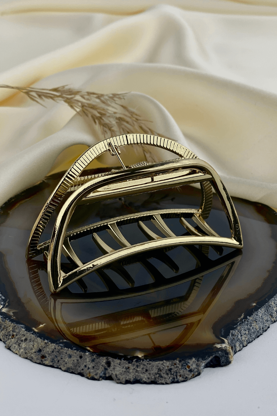 Half Moon Metal Hair Clip Gold