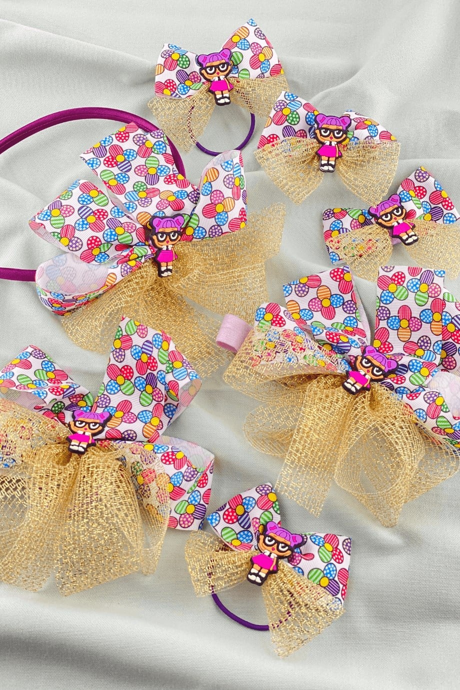 Macfame Glasses Girl Figured Child Buckle Set Colorful
