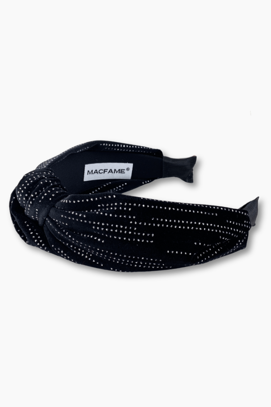 Black Velvet Headband with Silver Stone Emblishment