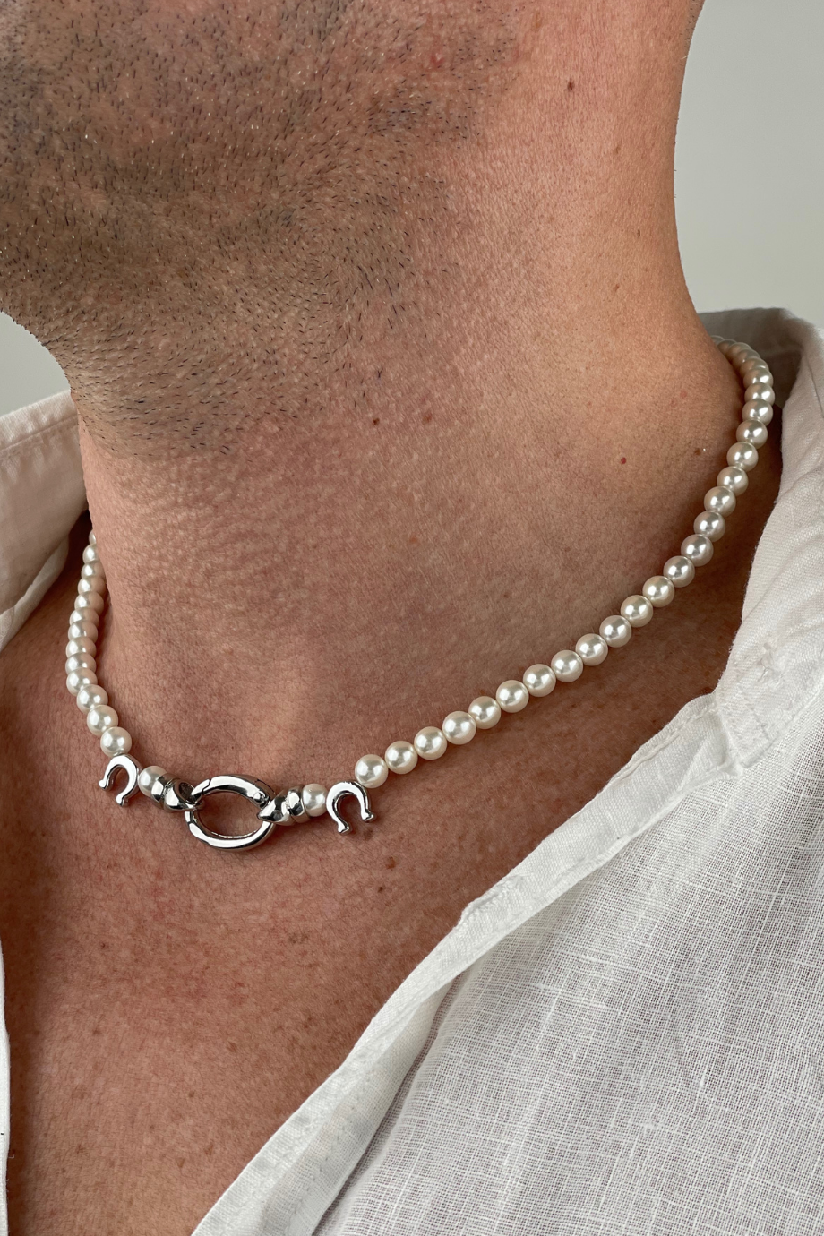 İnci Erkek Şans Kolye