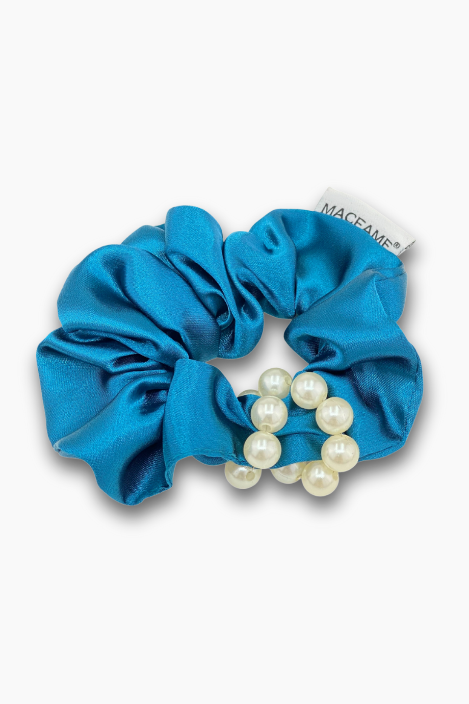 Saten Scrunchie Toka Modelleri Mavi