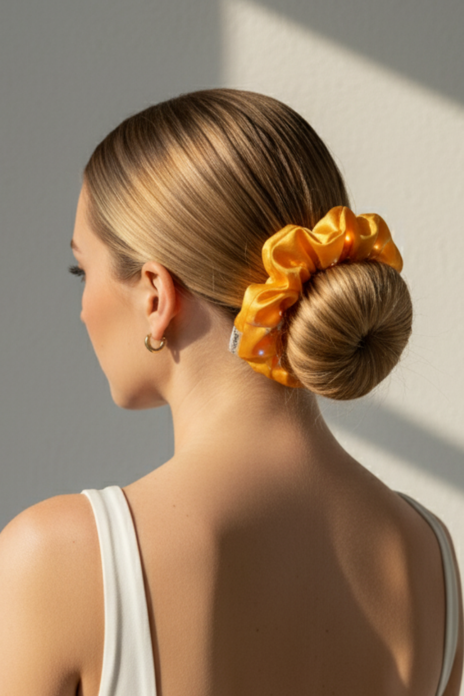 Light Up Mustard Satin Scrunchie