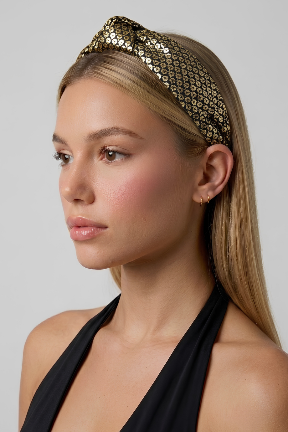 Gold Sequin Printed Headband for Women