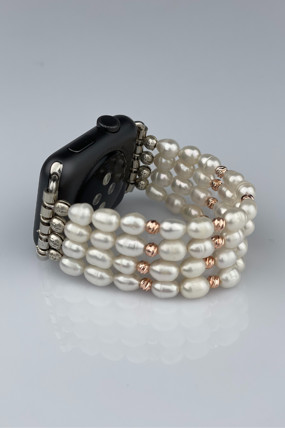 Freshwater Pearl Apple Watch Band - Rose Gold - 4 Rows