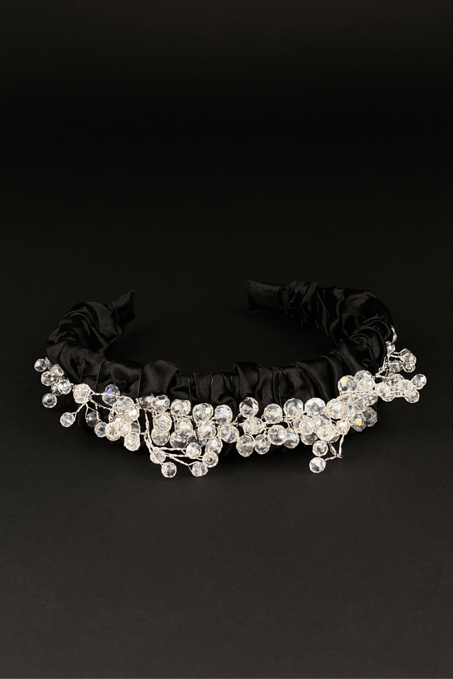 Crystal Embellished Headband for Women Black