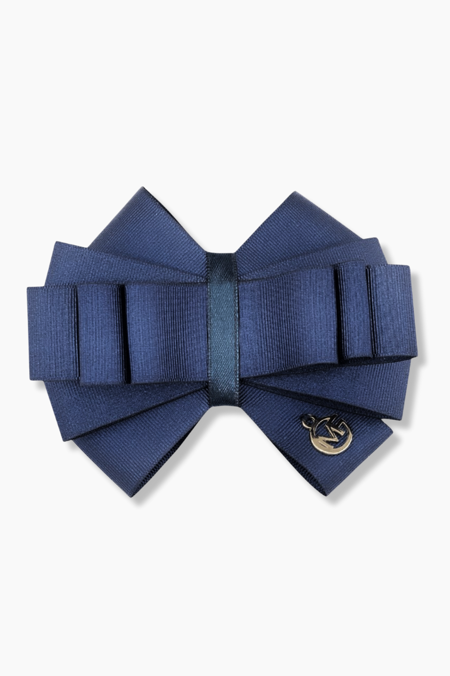 Navy Blue Ribbon Bow Barrette