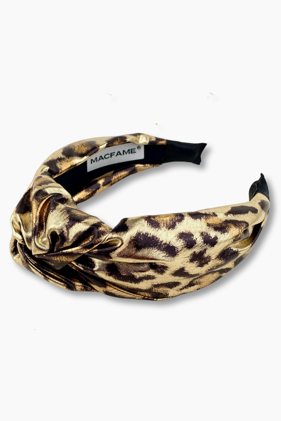 Copper Leopard Printed Leather Headband