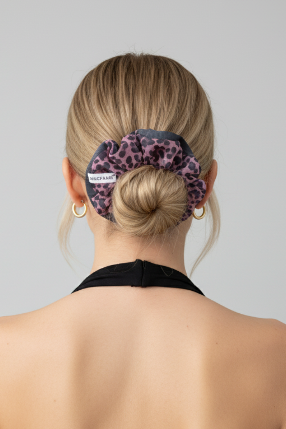 Leopard Print Lilac Organza Scrunchie