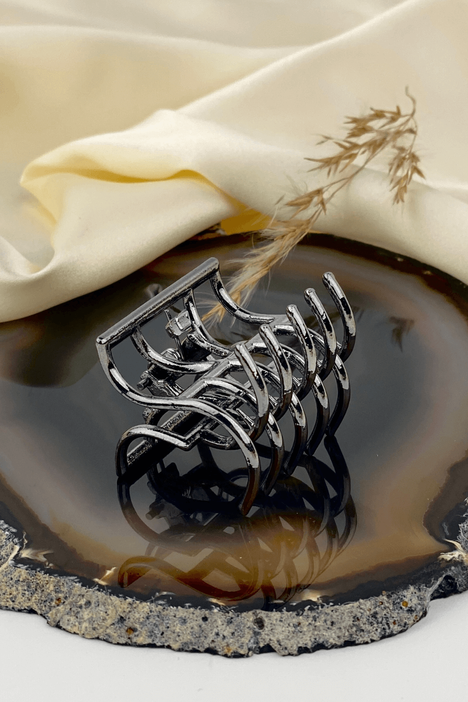 Small Metal Hair Clip Metallic