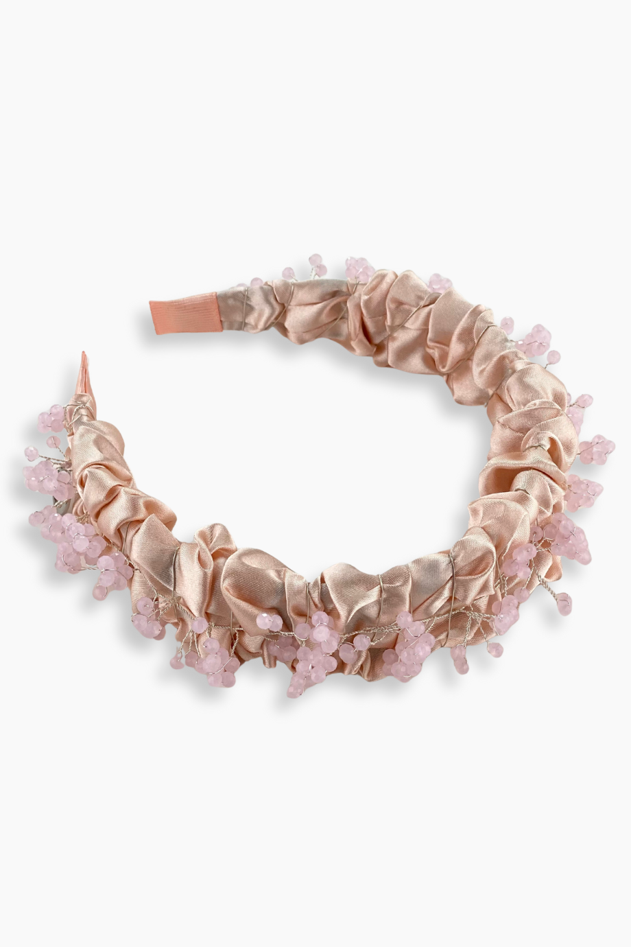Pembe Kristal Taşlı Gelin Taç Somon