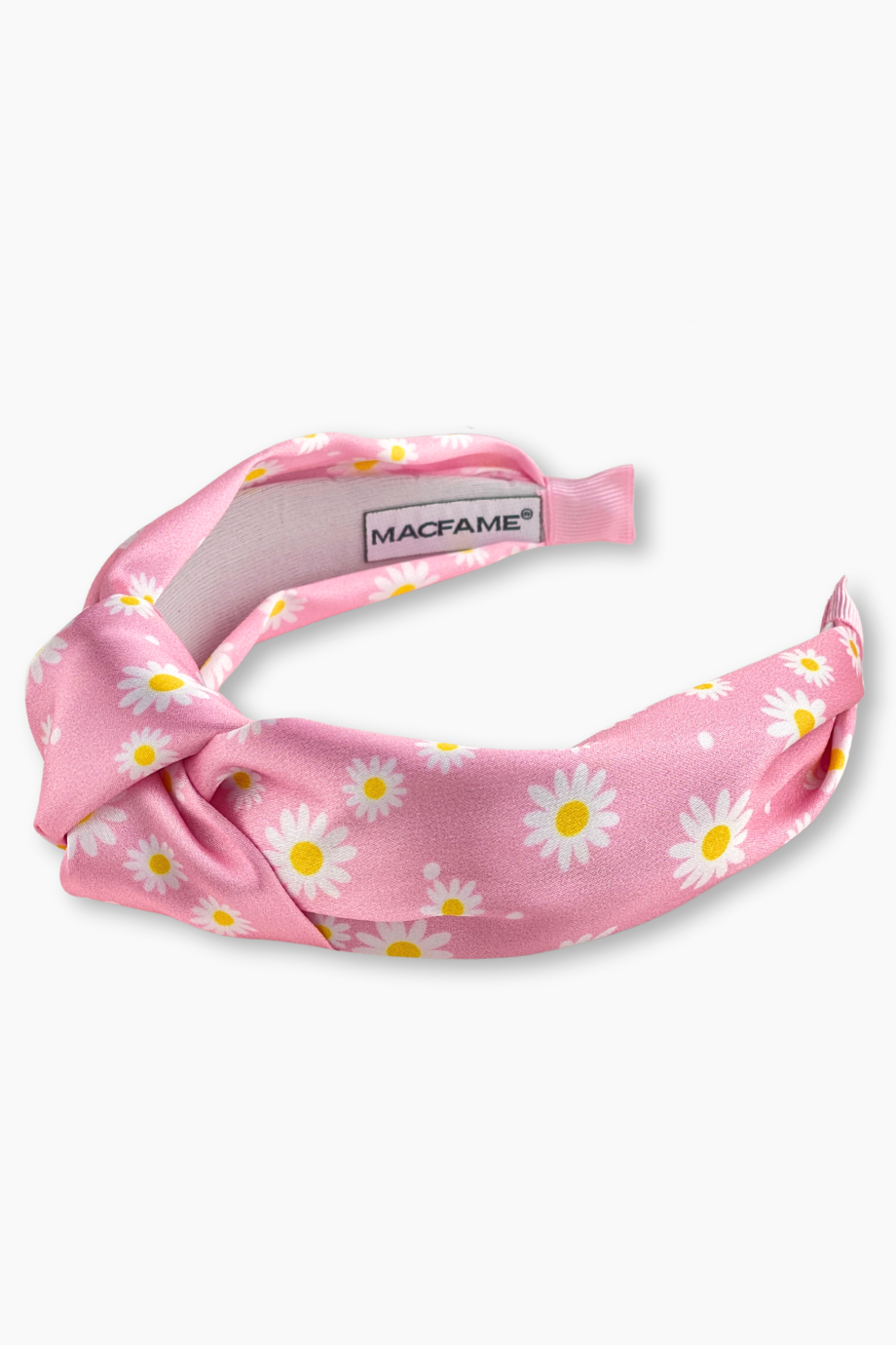 Daisy Printed Satin Headband Pink