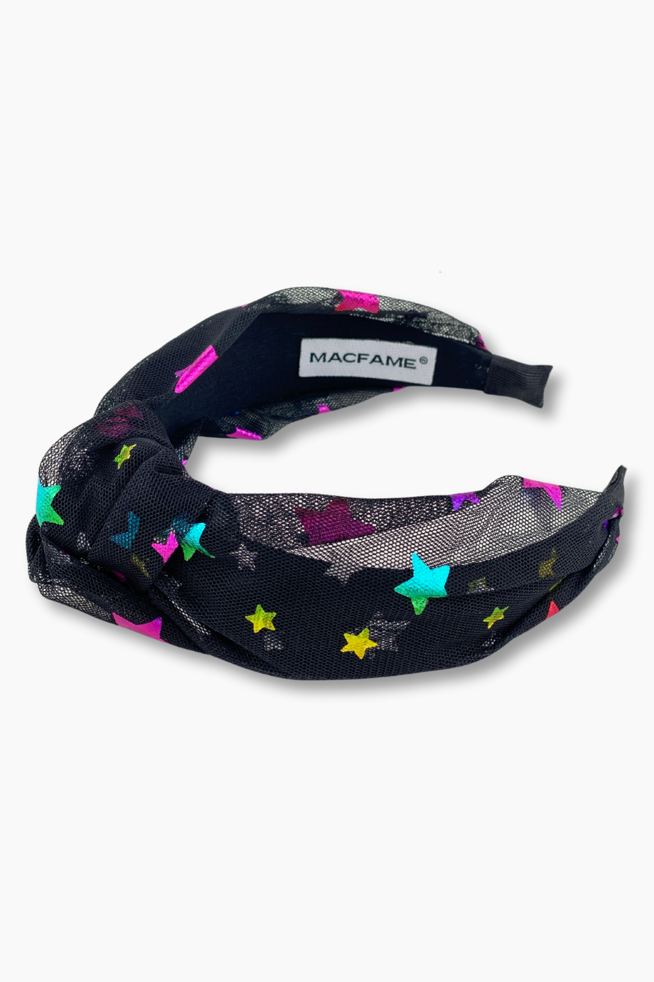 Star Print Headband Black
