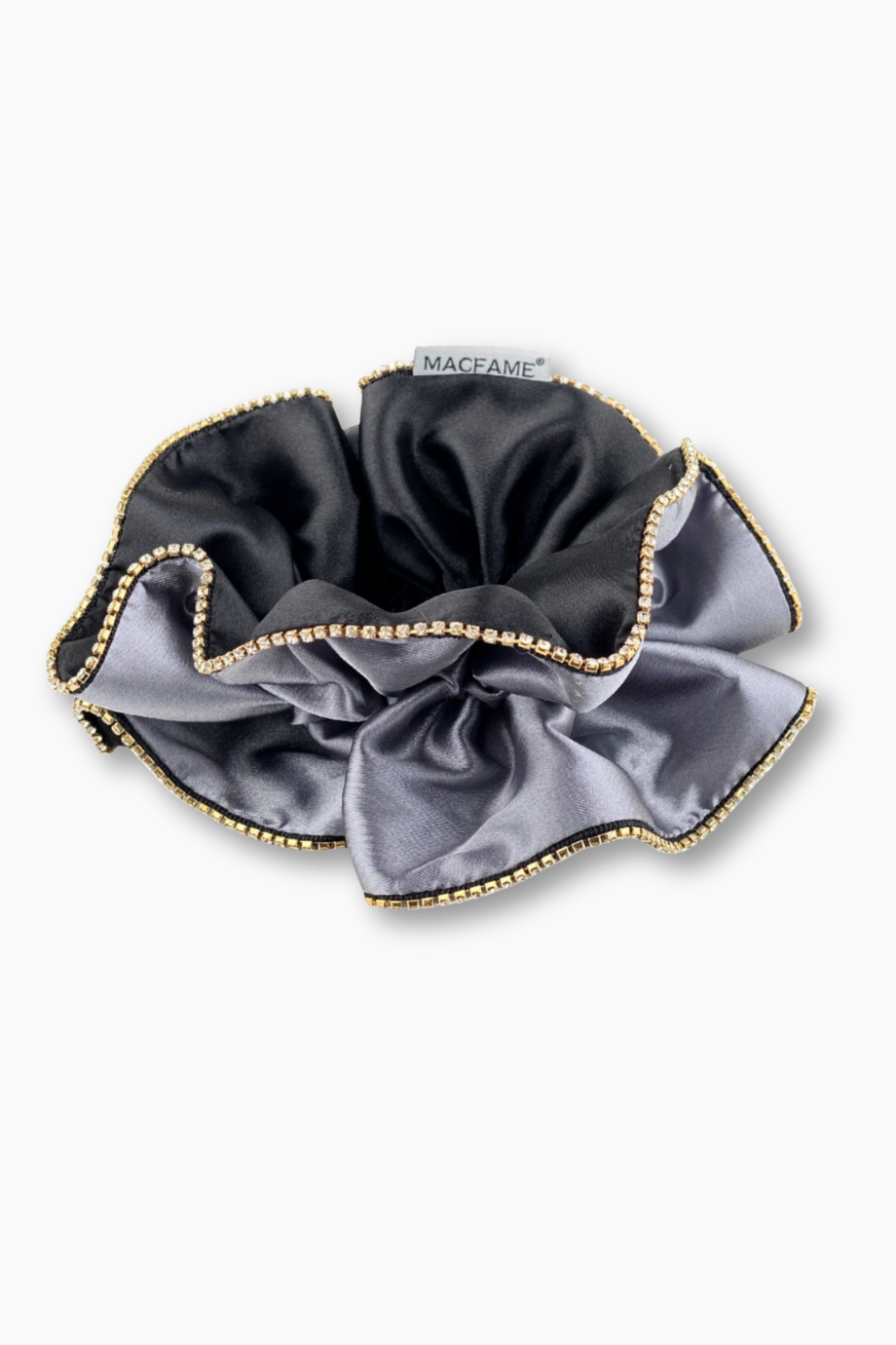 Hediye Saten Scrunchie Saç Tokası Gri
