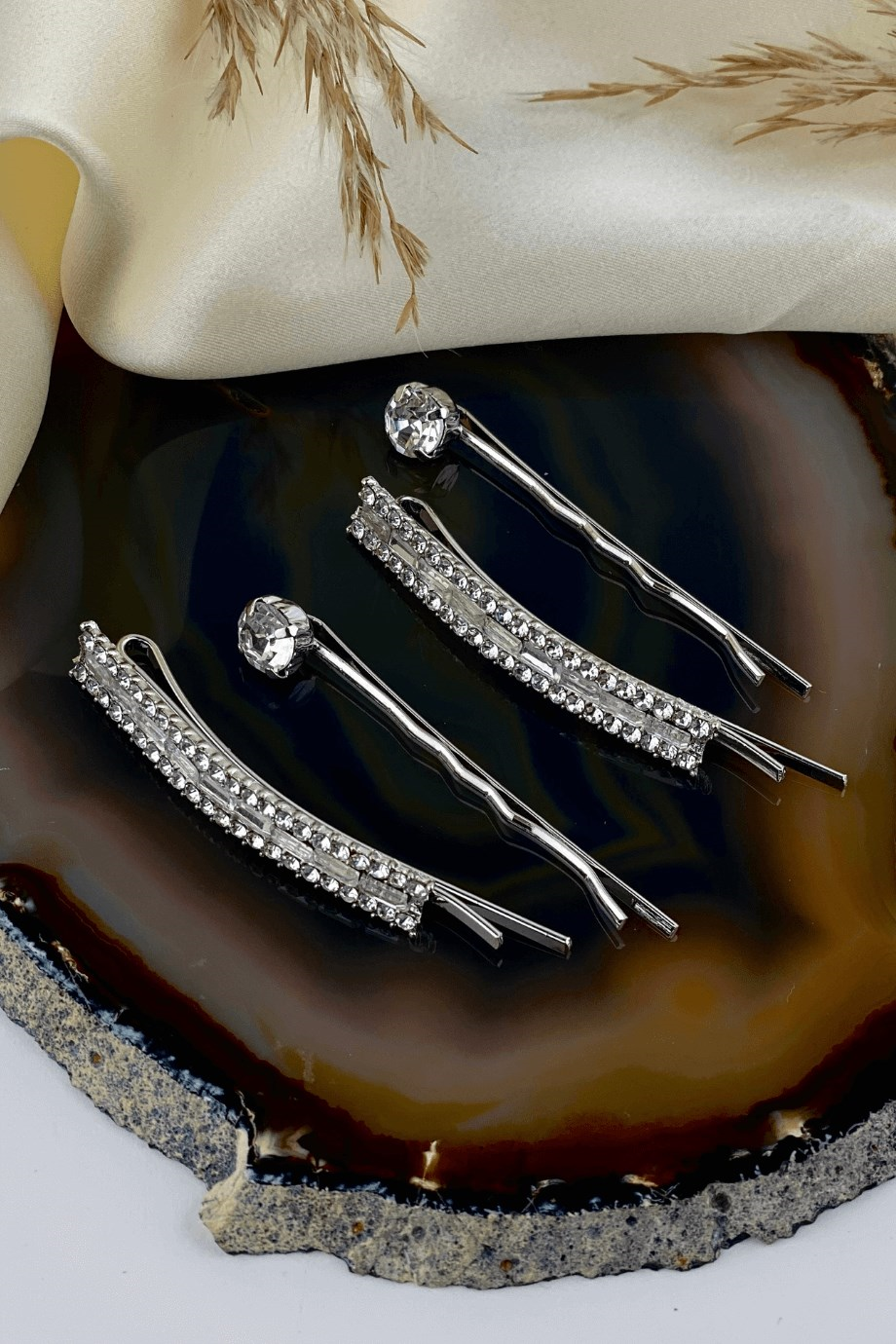 Taşlı Gümüş Firkete Toka Seti