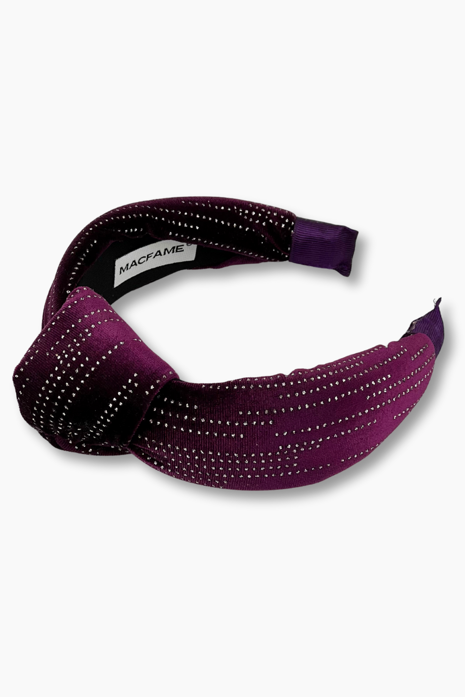 Taşlı Kadife Taç Mor