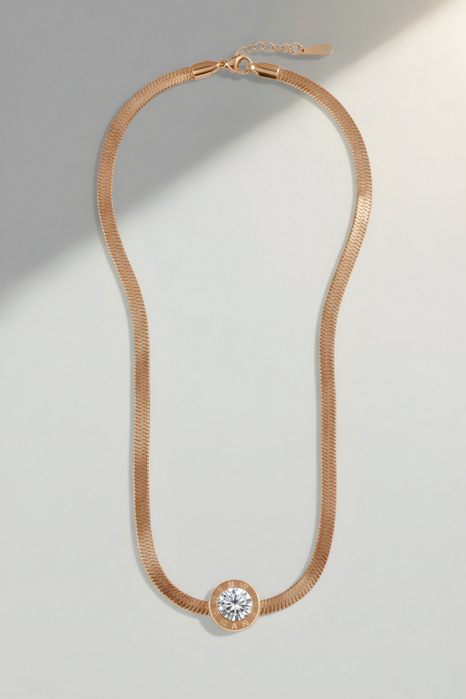 Solitaire Italian Chain Necklace Bronze