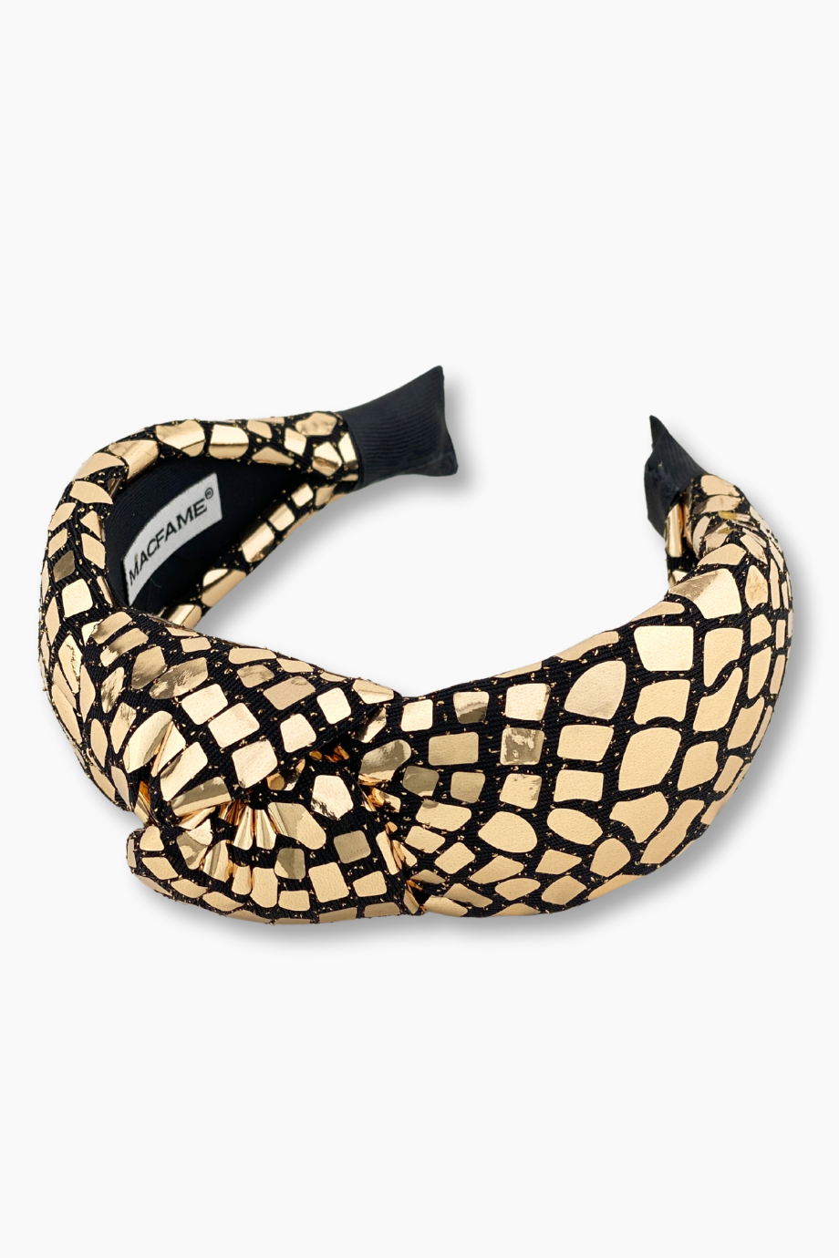 Crocodile Pattern Padded Headband Gold