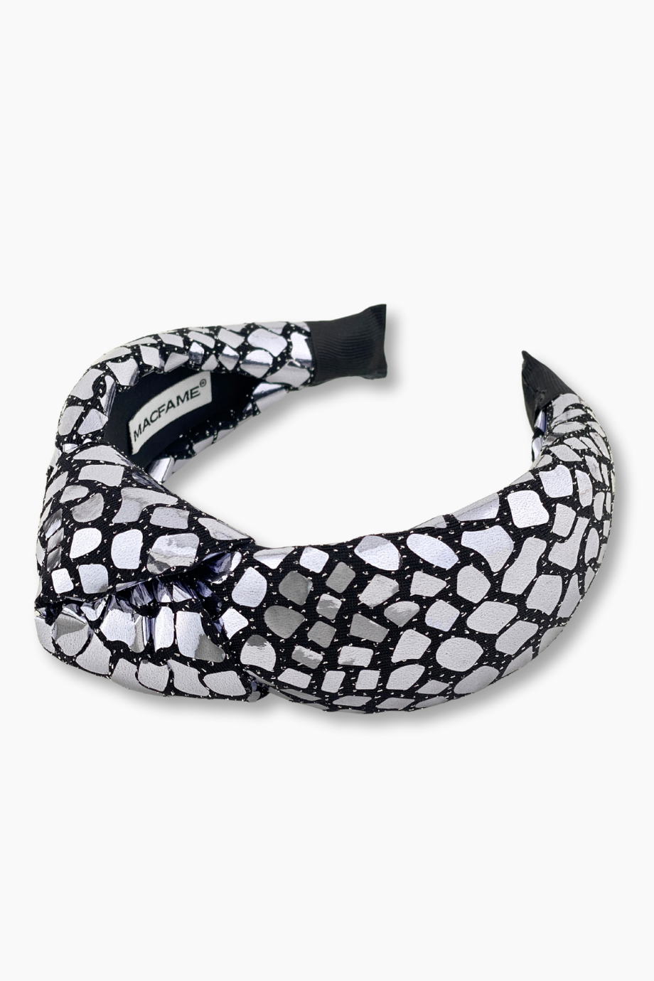 Crocodile Pattern Padded Headband Silver