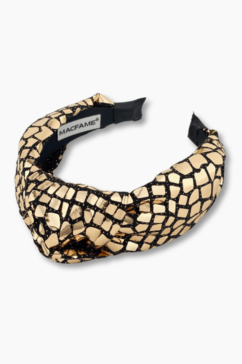 Timsah Desenli Taç Altın Rengi