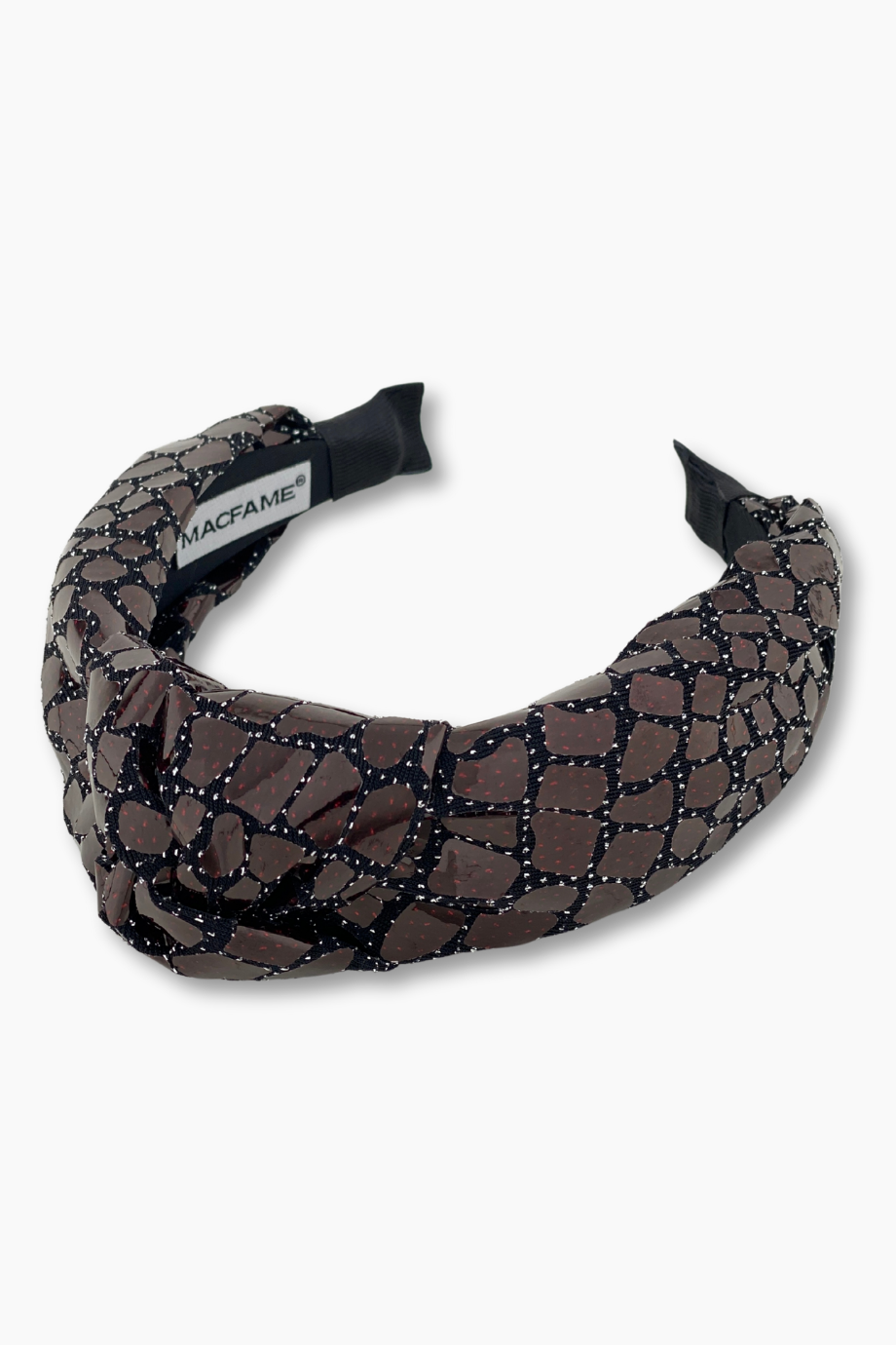 Crocodile Pattern Headband Burgundy