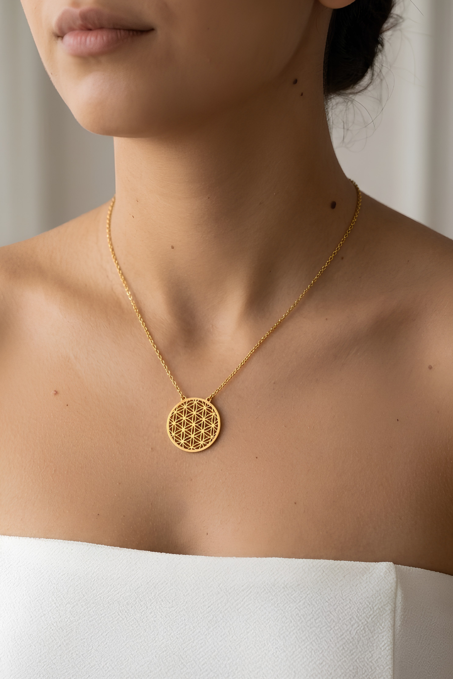 Flower of Life Necklace Gold