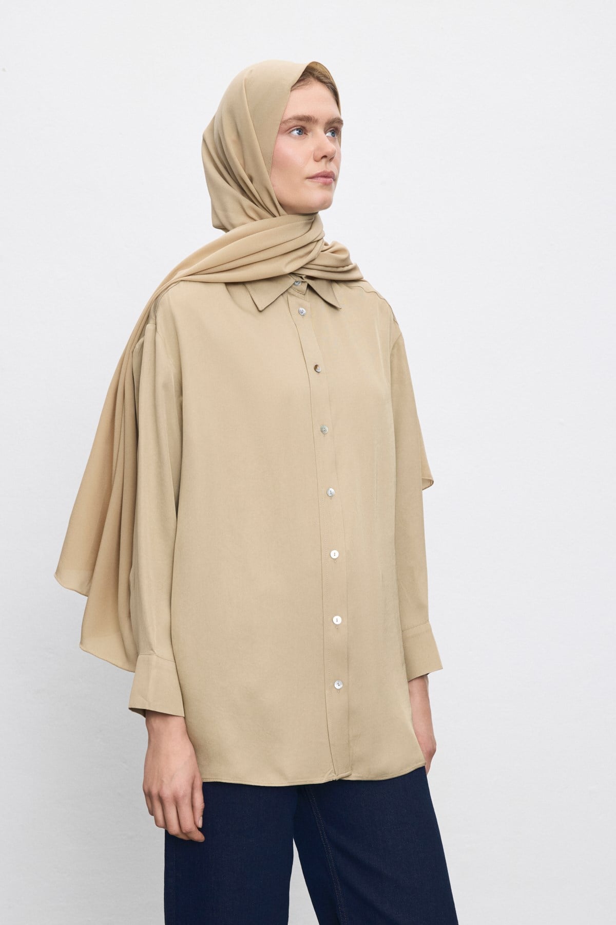 %100 İPEK ŞAL CAMEL