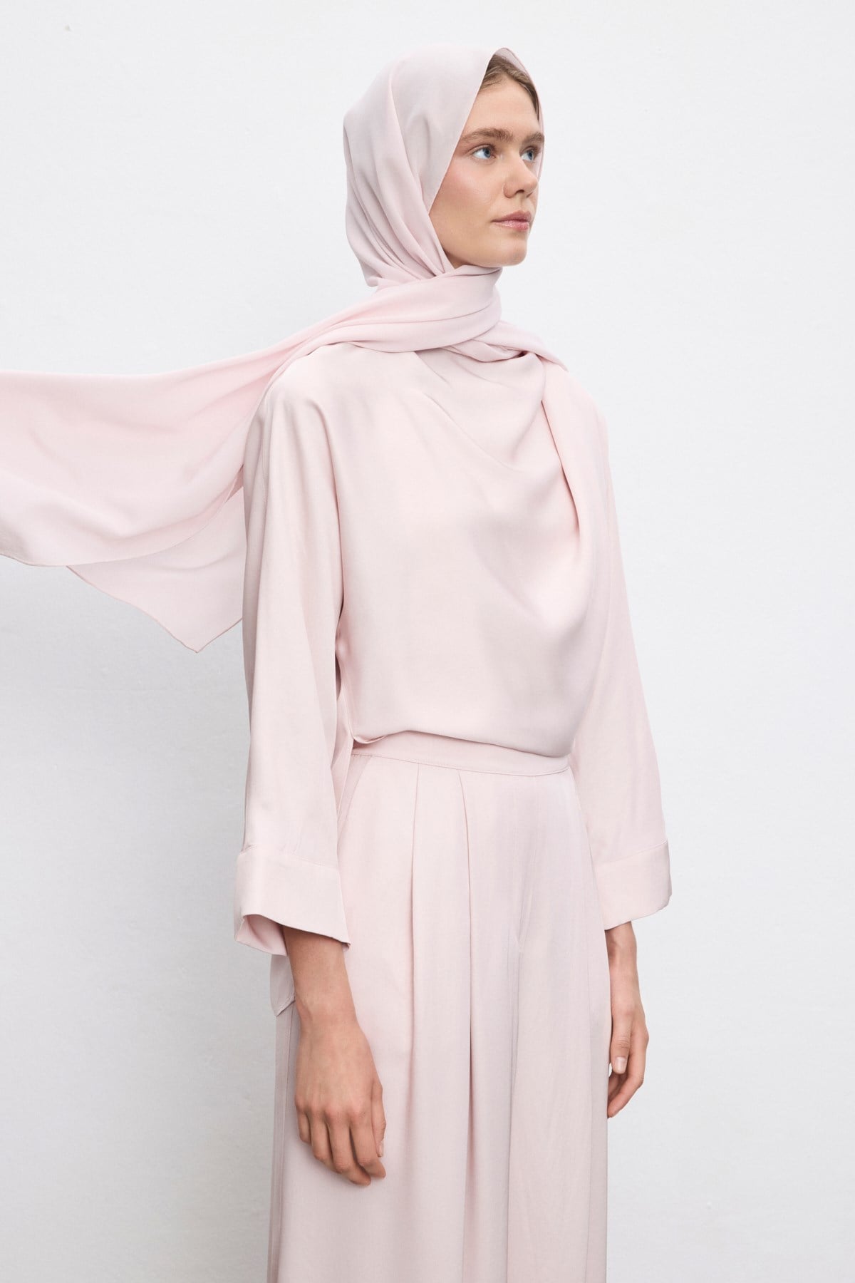 %100 İPEK ŞAL PEMBE