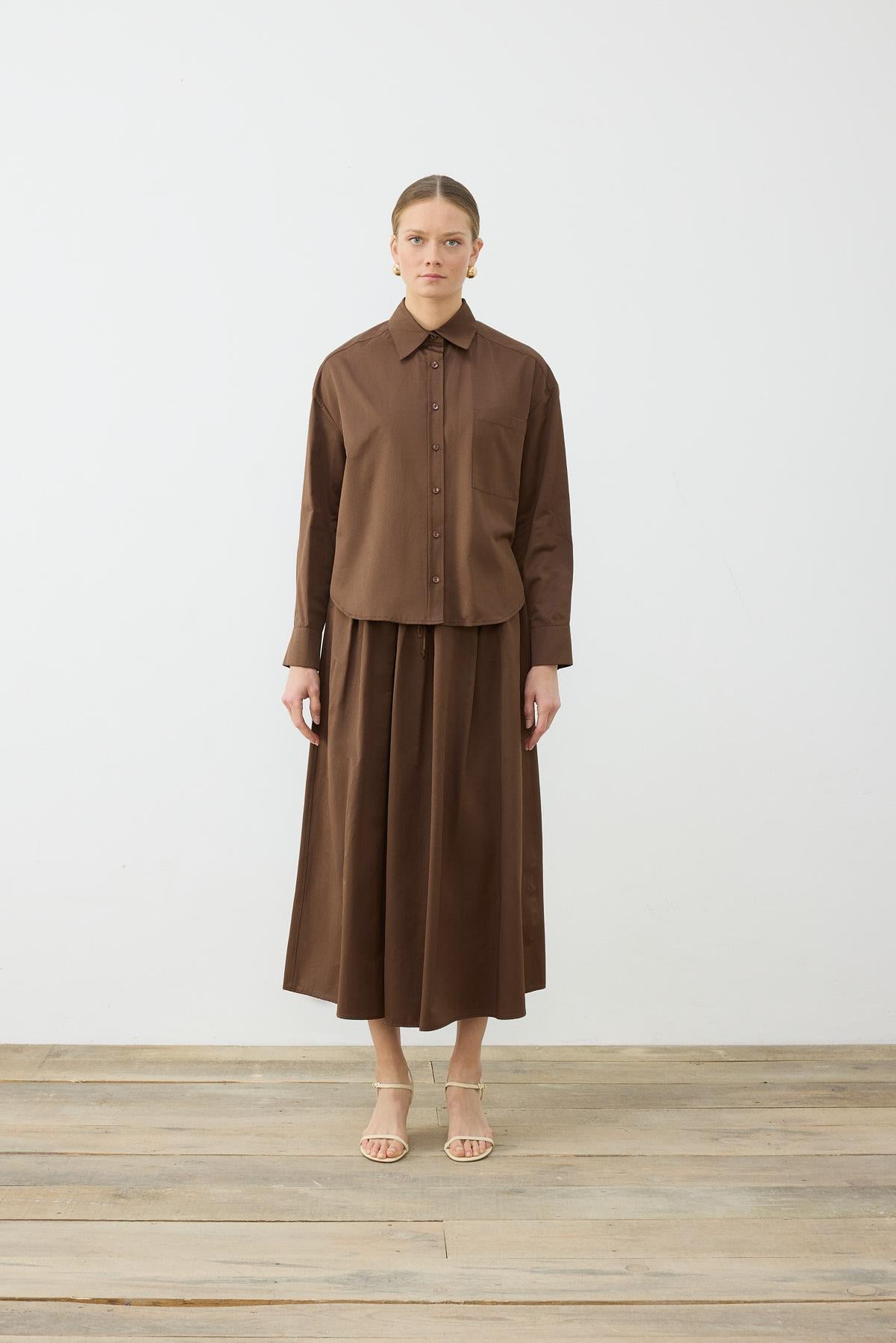 ADEN OVAL GÖMLEK KAHVE