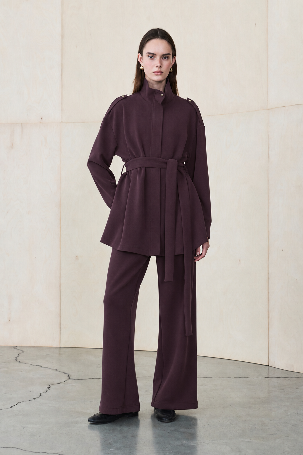 ALVA MODAL PANTS SET BURGUNDY