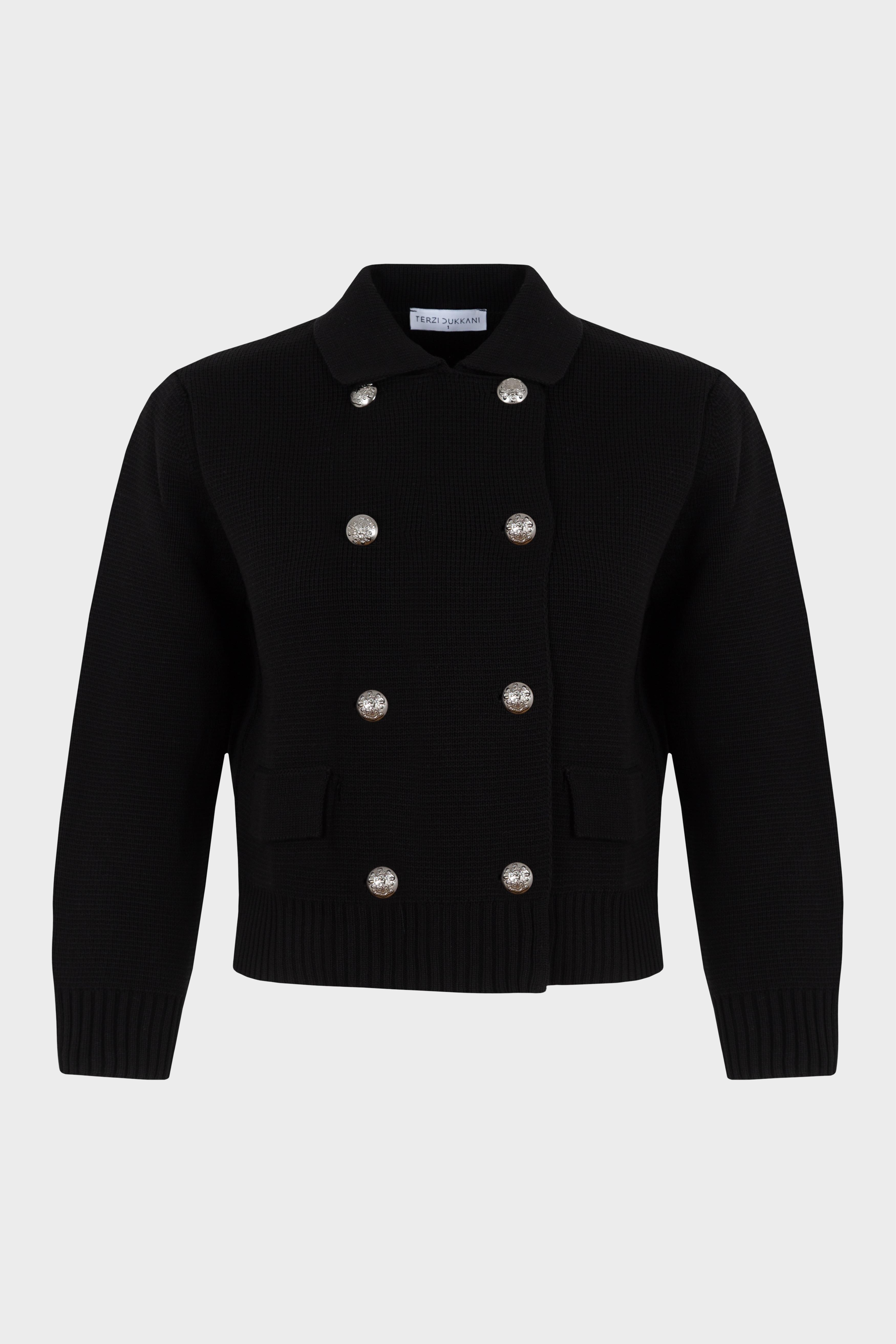 AMARA COTTON KNIT JACKET BLACK