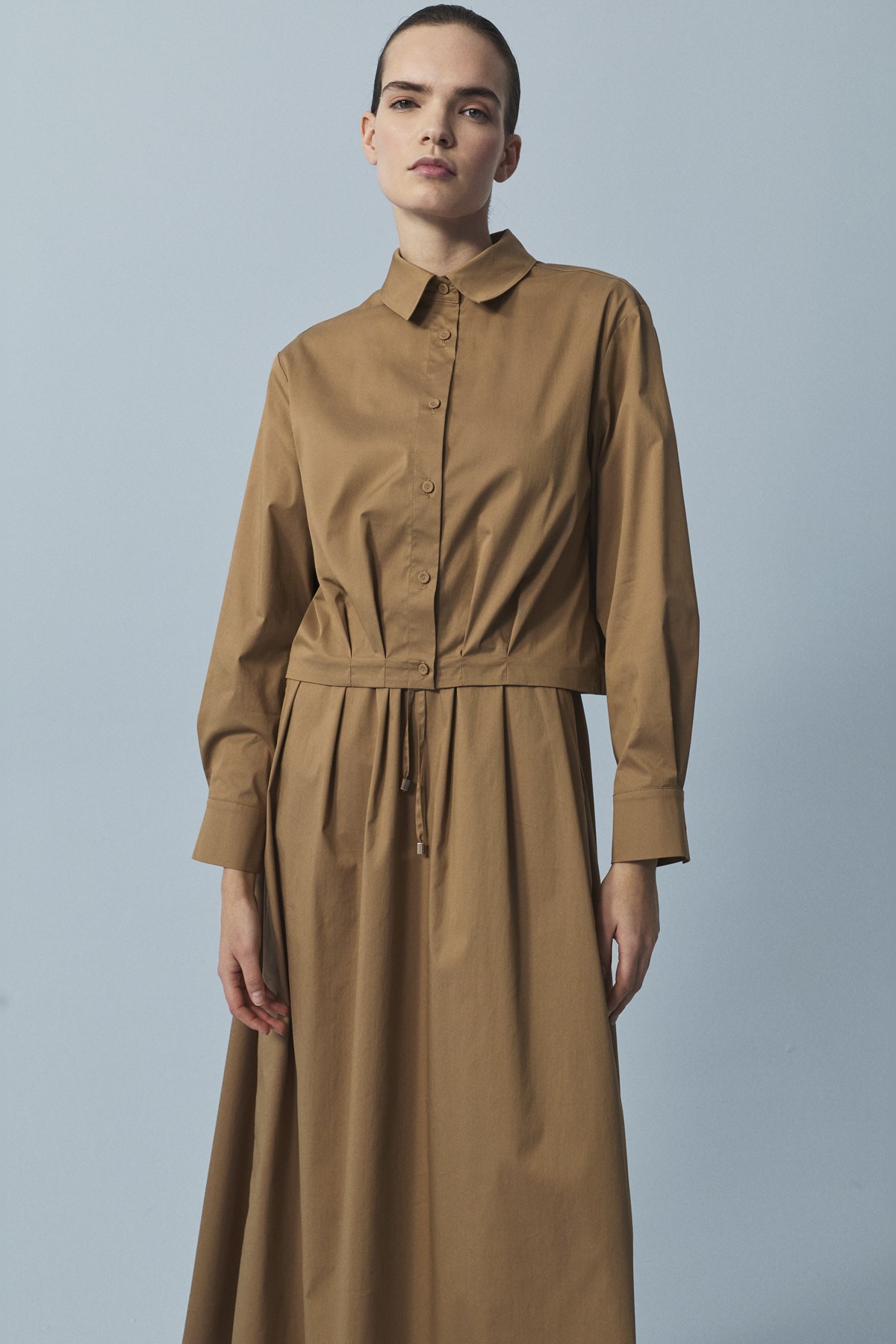 AXCEL KOTON ELBİSE - GÖMLEK TAKIM CAMEL