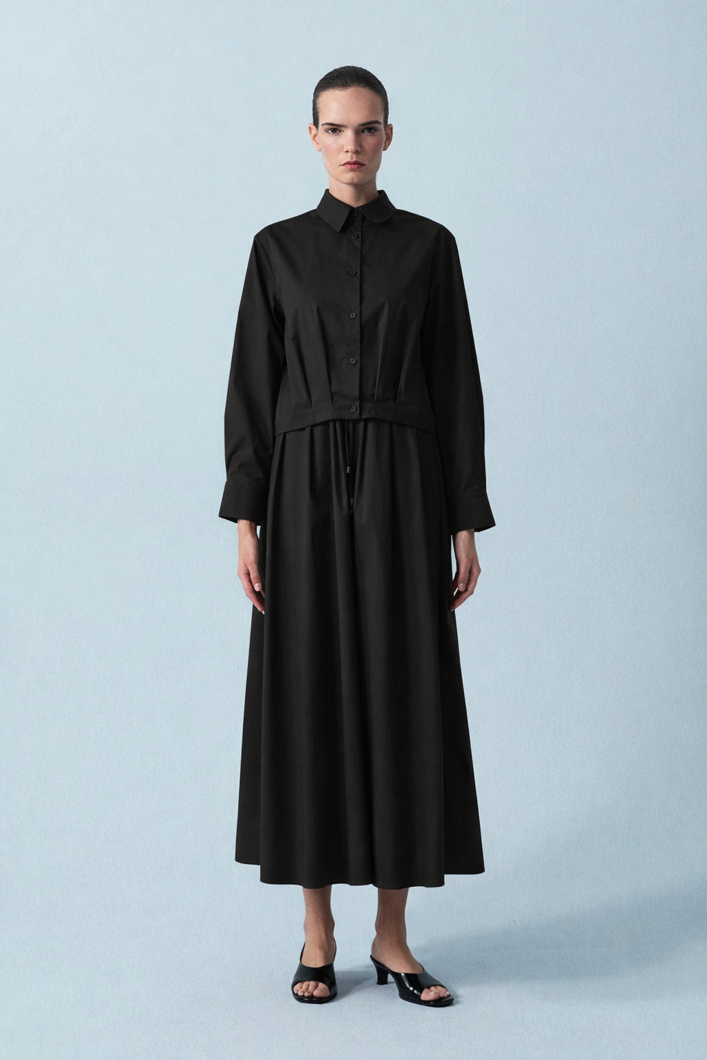 AXCEL KOTON ELBİSE - GÖMLEK TAKIM SİYAH