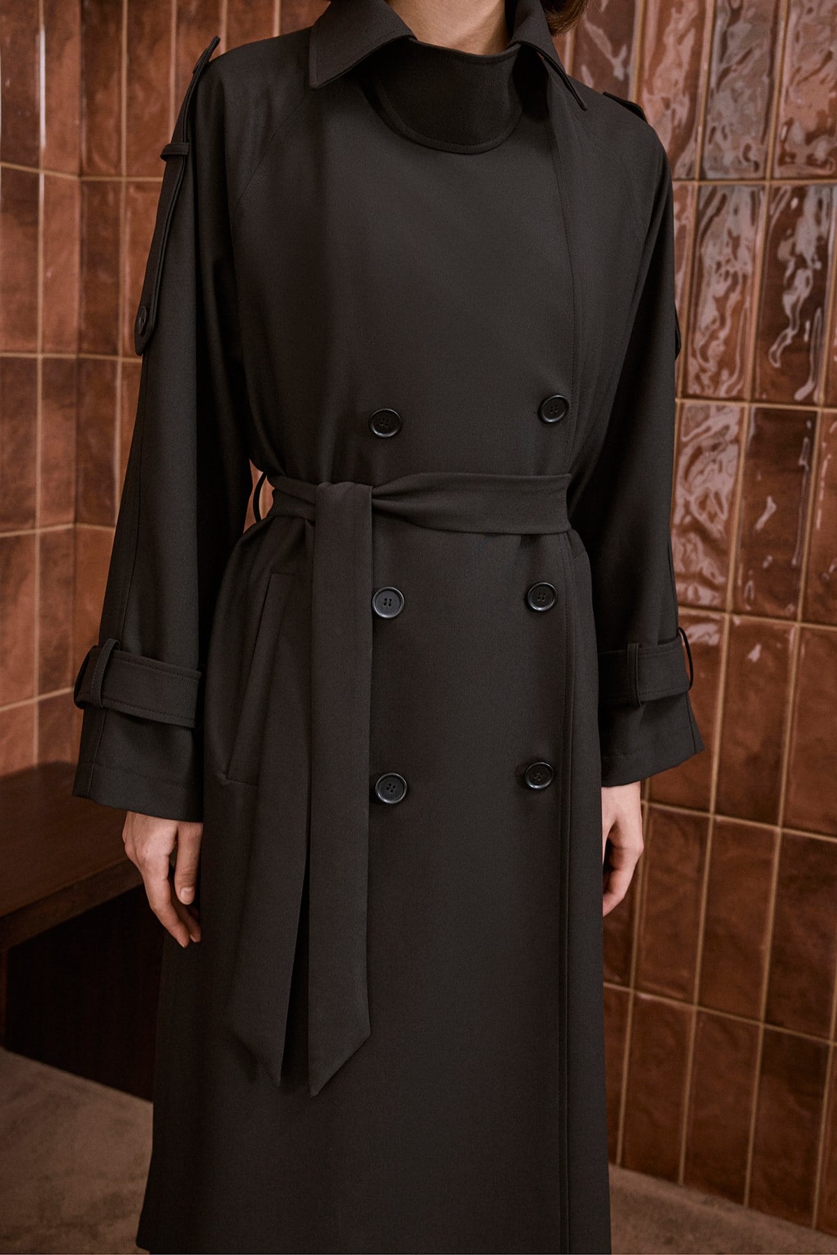 BLANCA TRENCH COAT BLACK