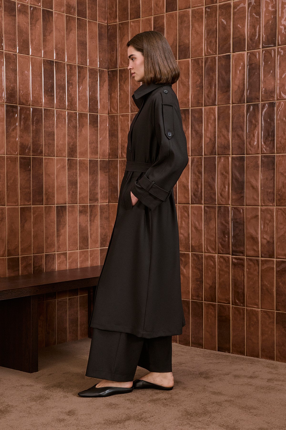 BLANCA TRENCH COAT BLACK