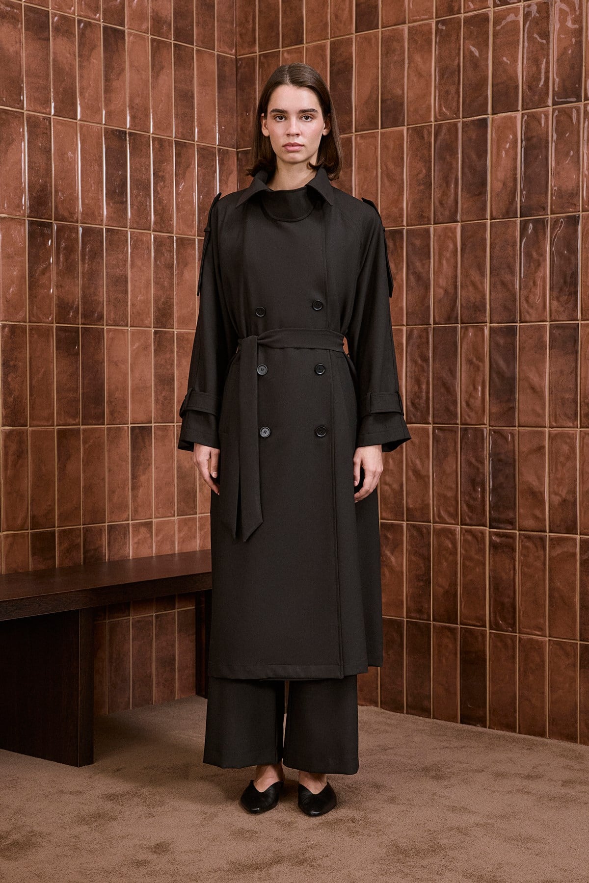 BLANCA TRENCH COAT BLACK