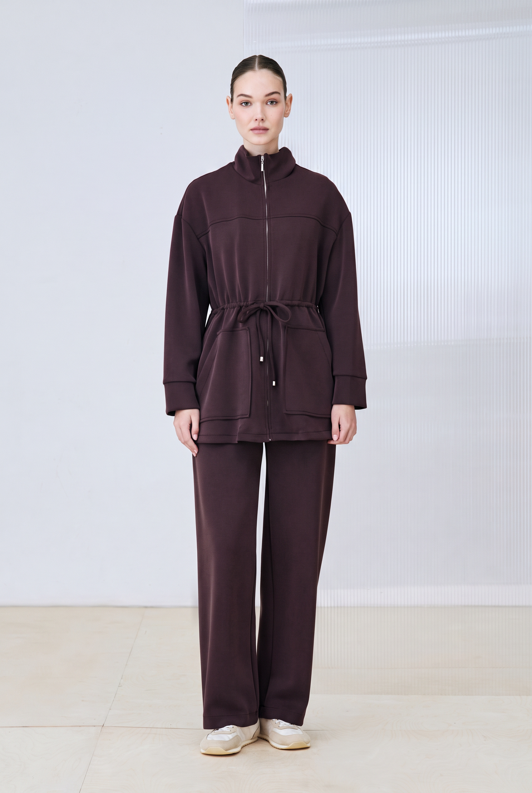 BLOOM MODAL TRACKSUIT SET BURGUNDY