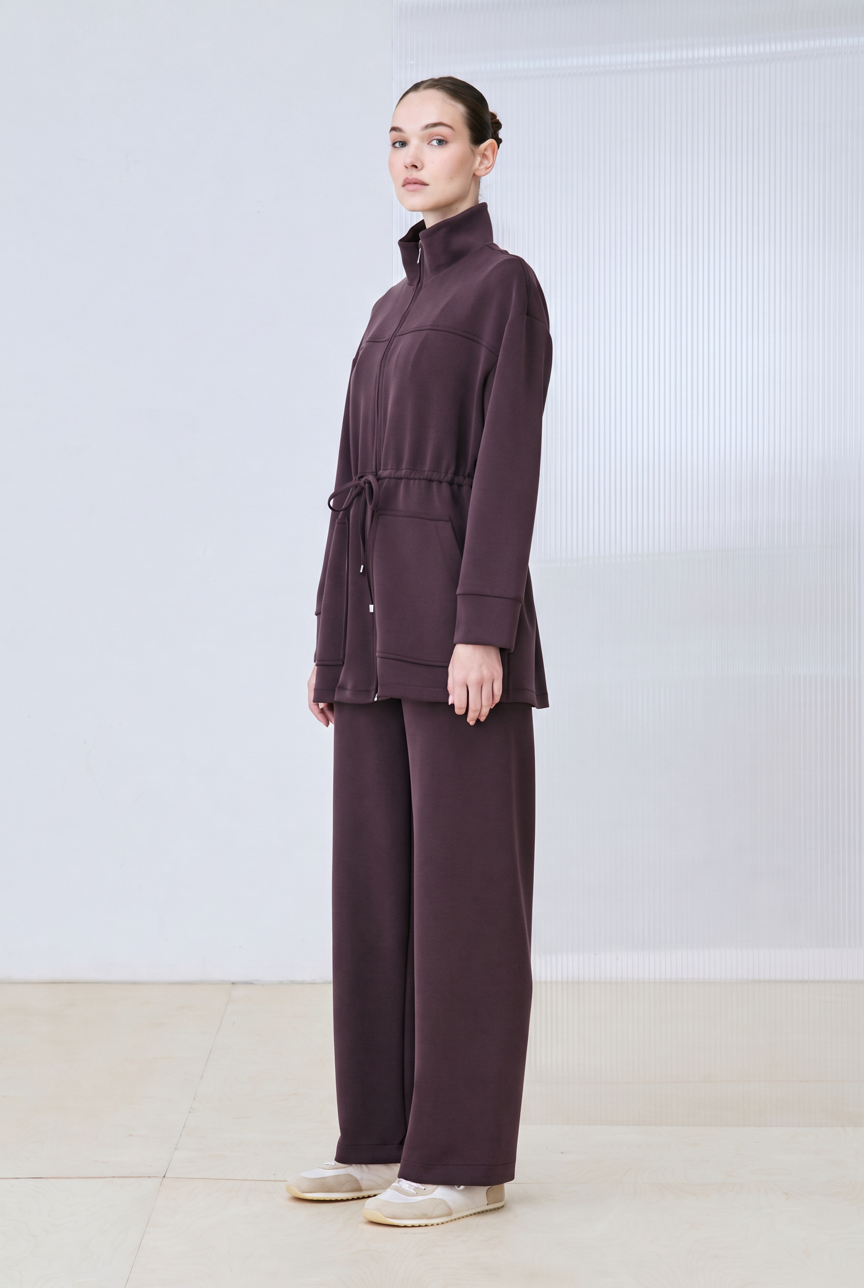 BLOOM MODAL TRACKSUIT SET BURGUNDY