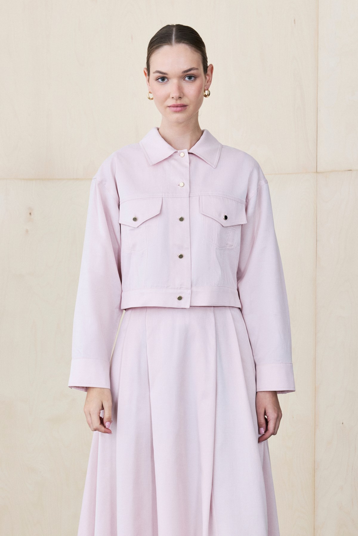 CARMEN LYOCELL JACKET SKIRT SET POWDER