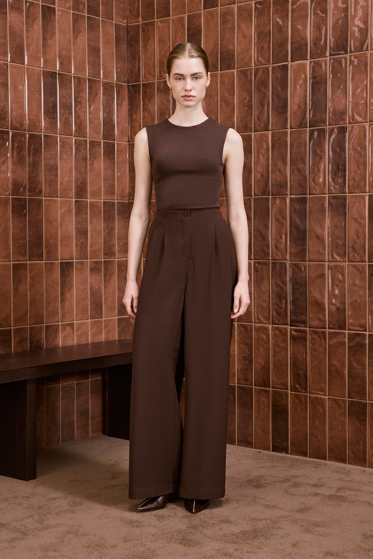 CLARA PALAZZO PANTOLON KAHVE