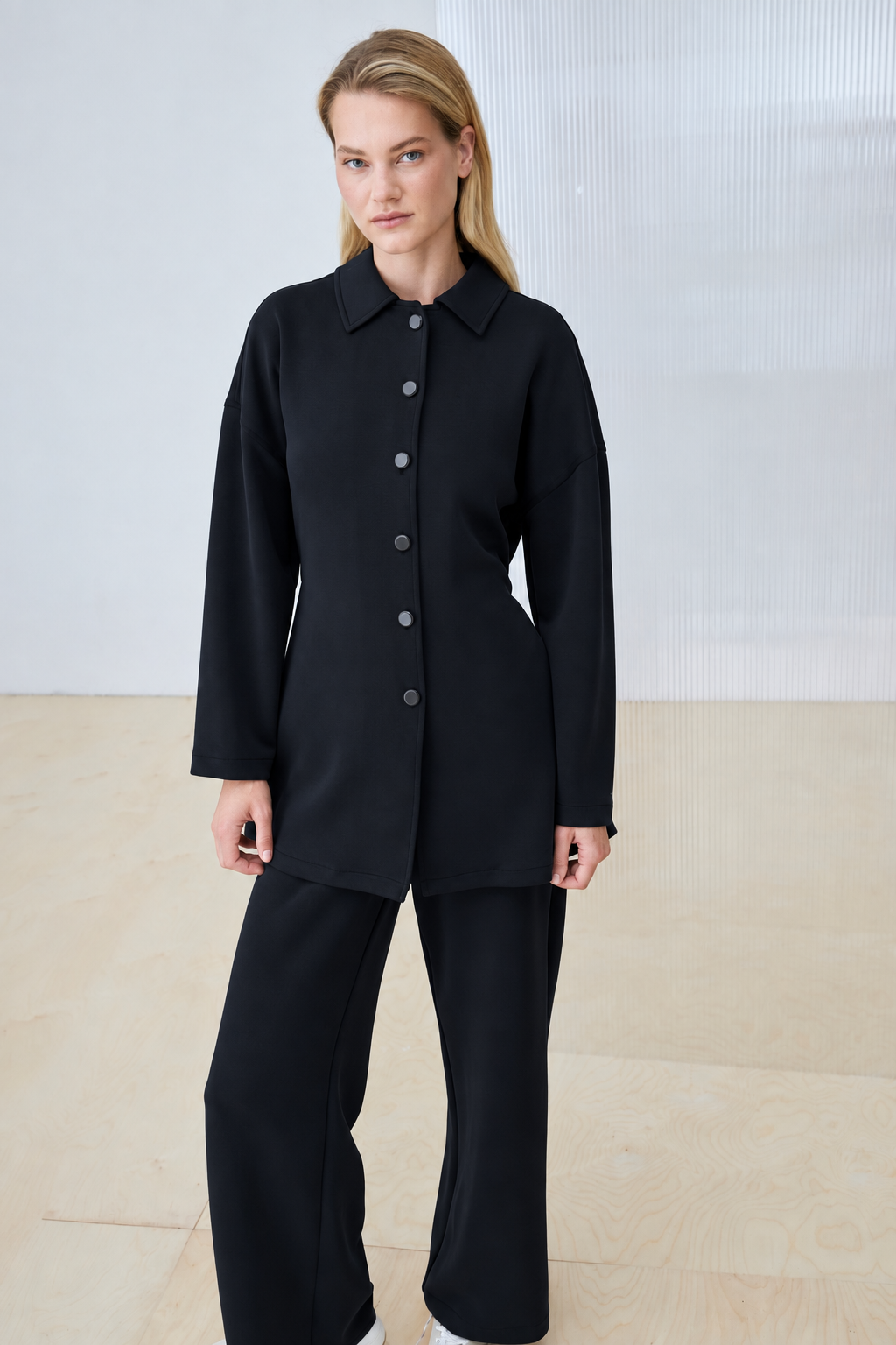 CORA MODAL PANTS SET BLACK