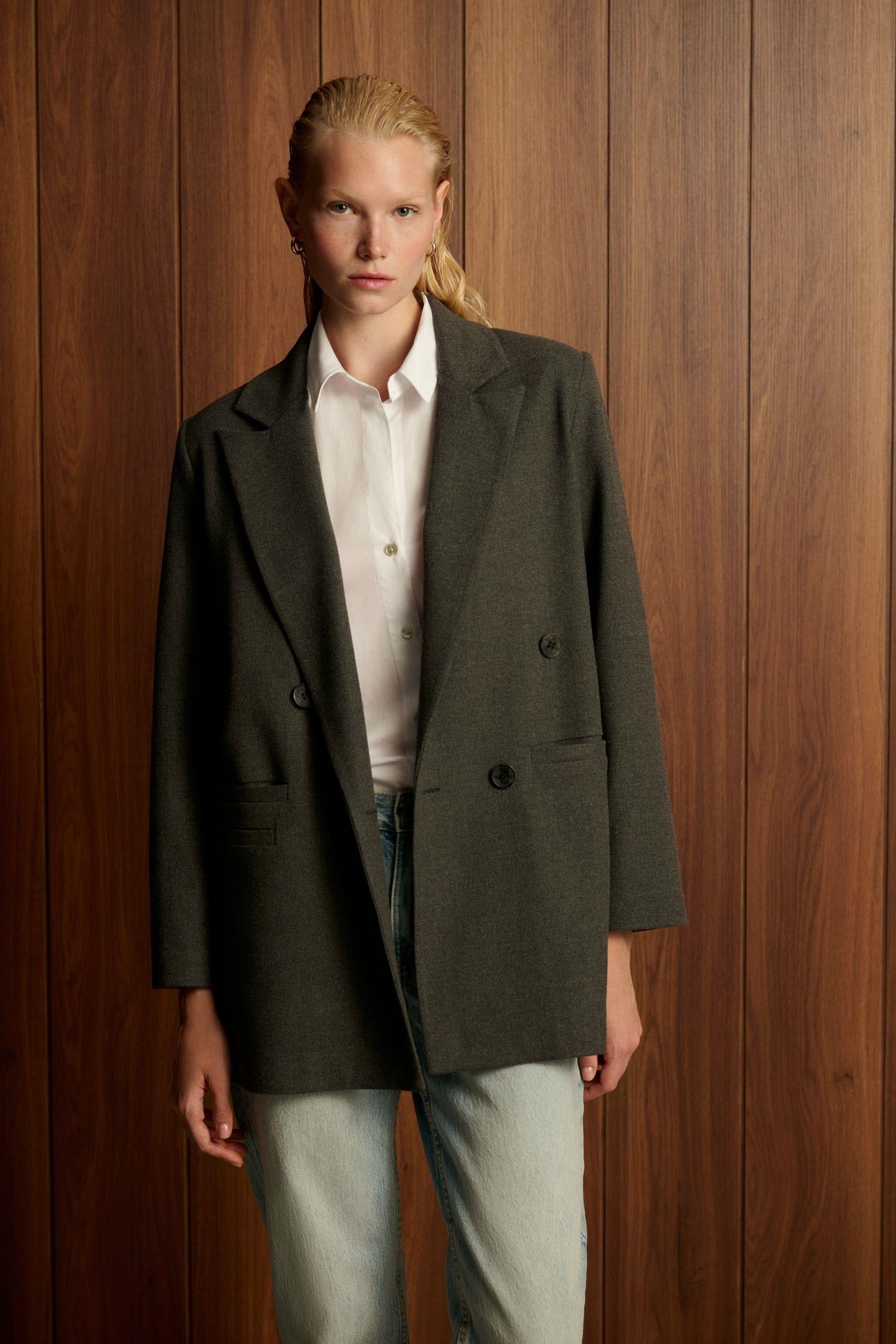 DAPHNE DOKULU BLAZER CEKET ANTRASİT