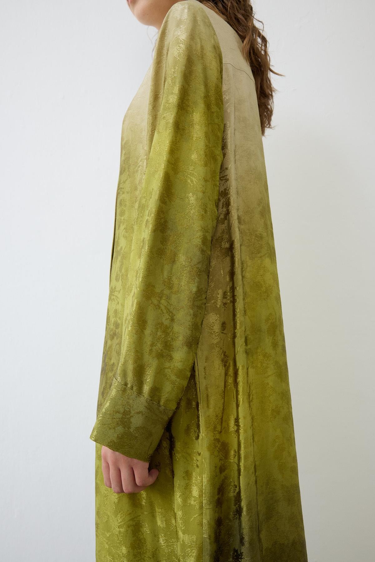 DEGRADE RAYON VİSKON GÖMLEK ELBİSE YEŞİL