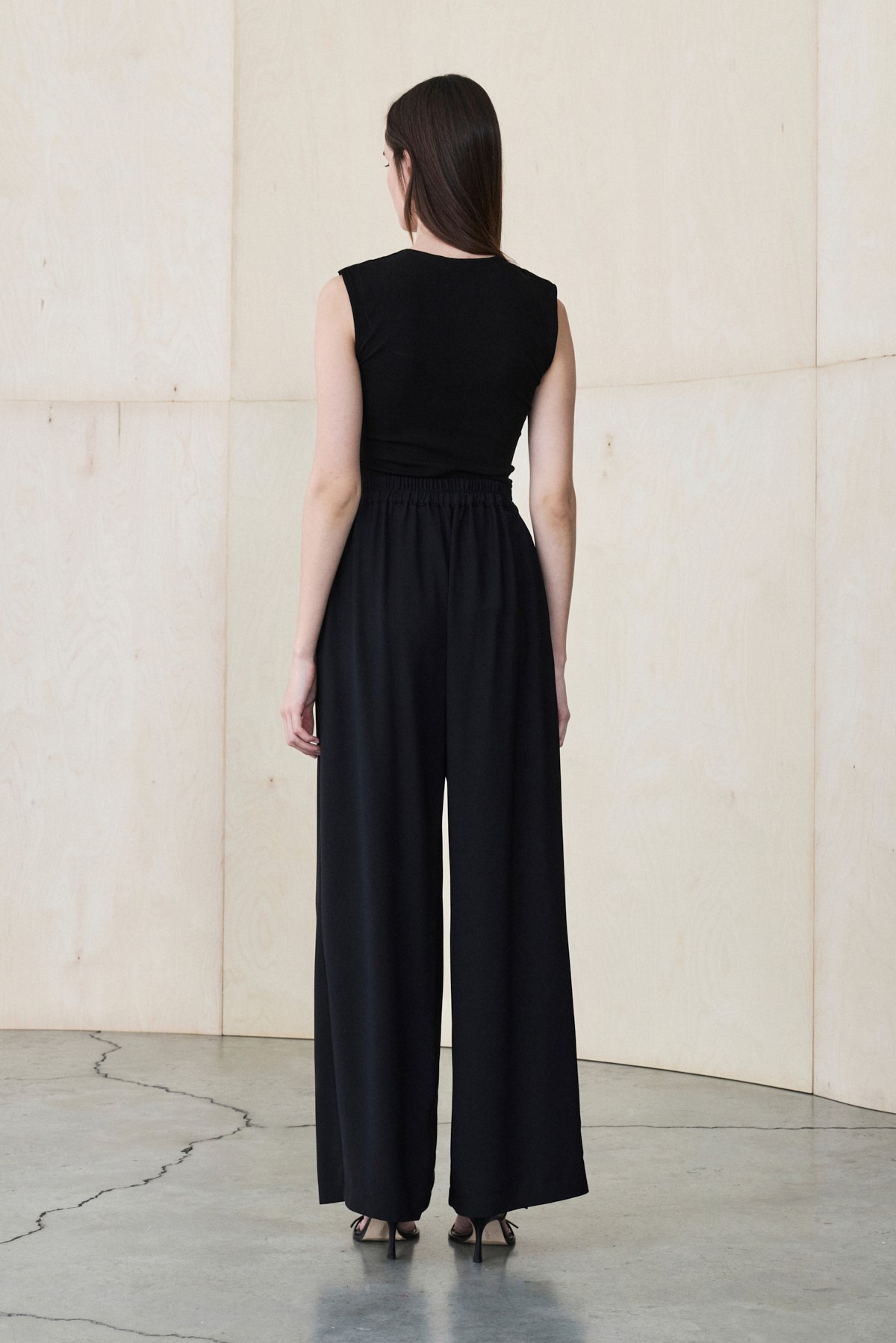 DONNA KREP PALAZZO PANTOLON SİYAH