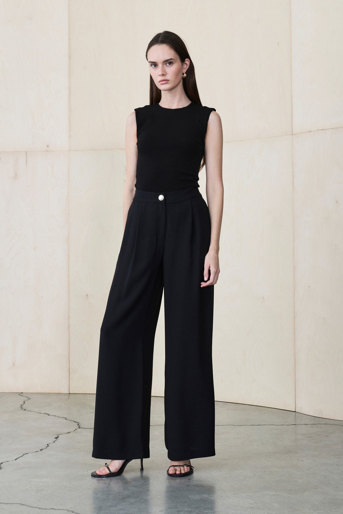 DONNA KREP PALAZZO PANTOLON SİYAH