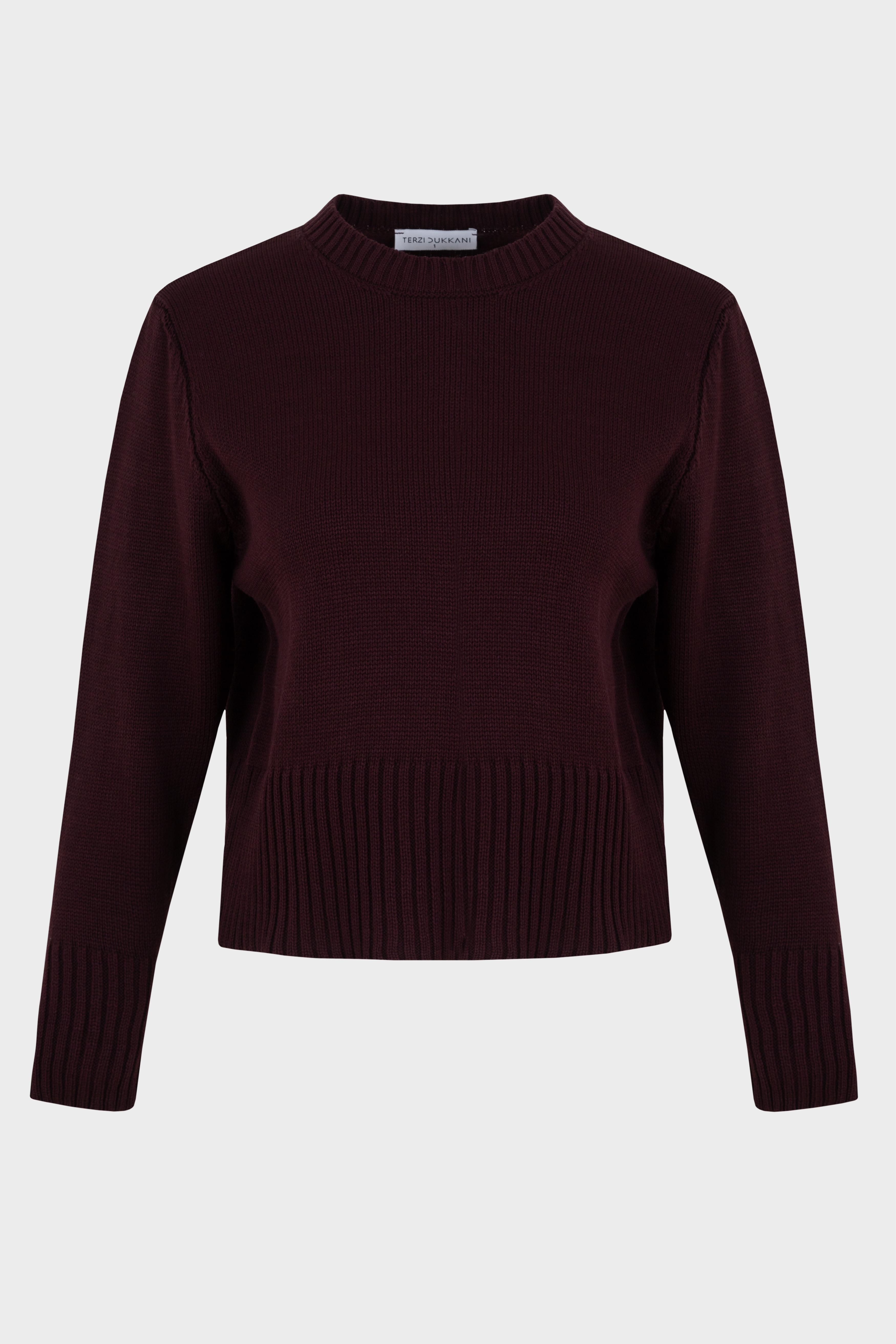 DORA COTTON KNIT SWEATER BURGUNDY