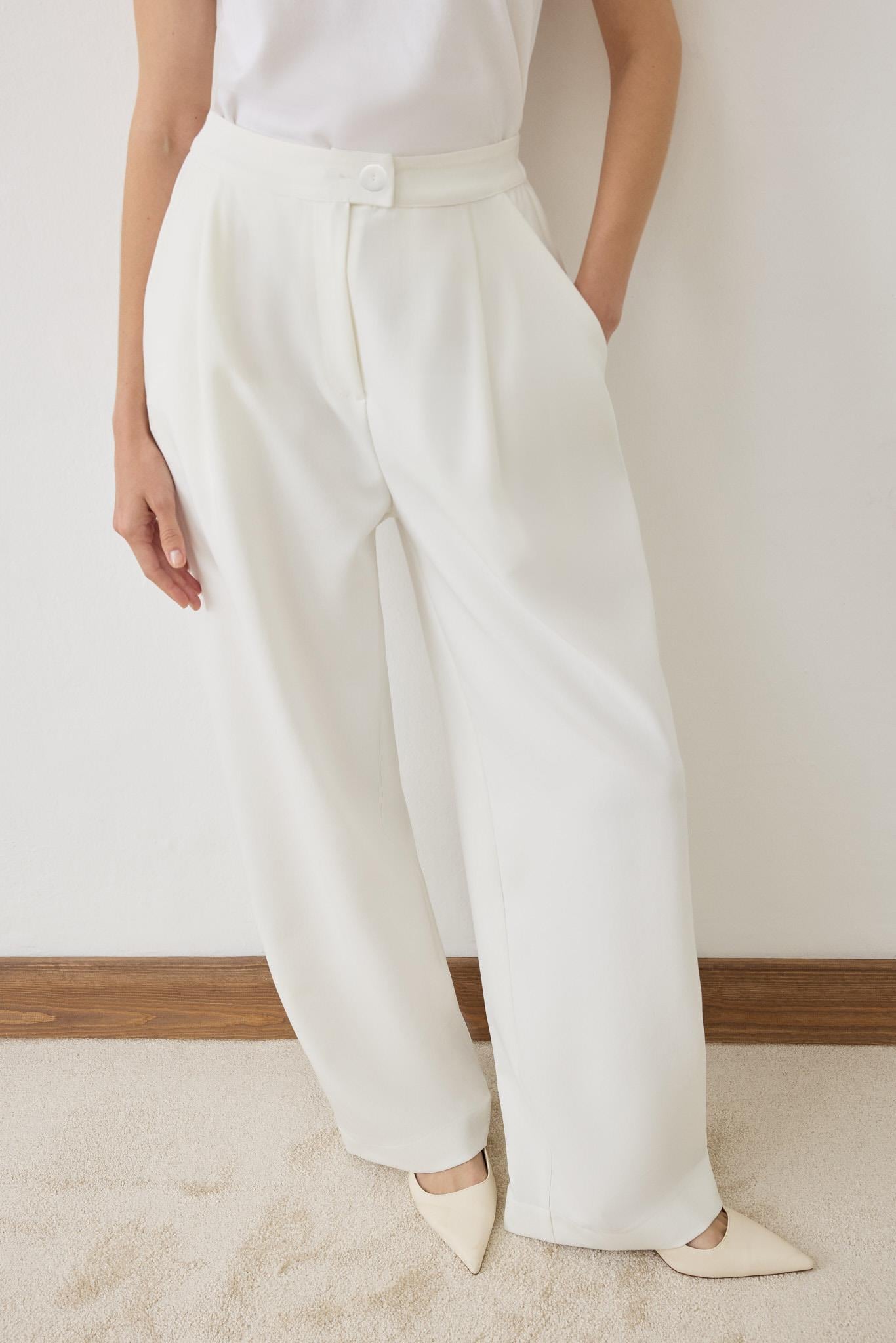 DORE PALAZZO PANTS WHITE