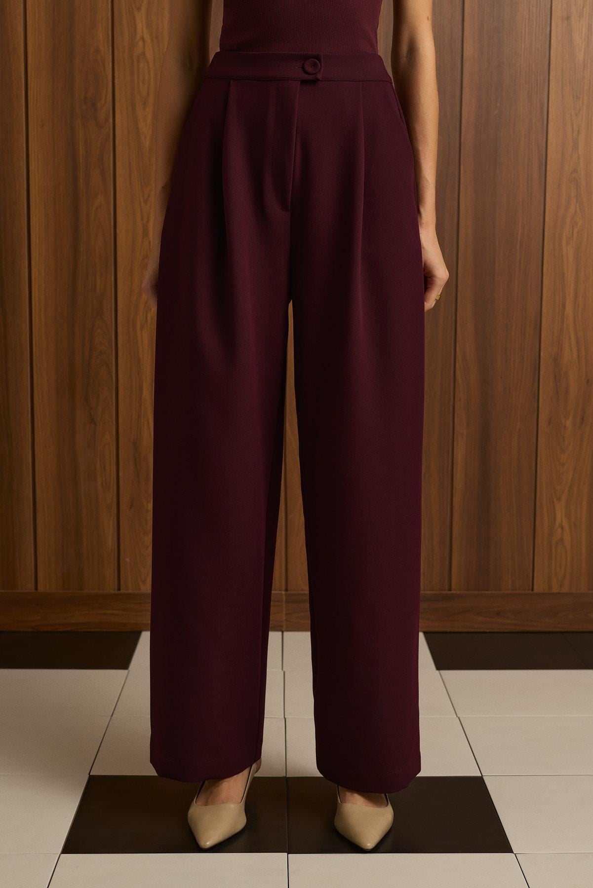 DORE PALAZZO PANTS BURGUNDY